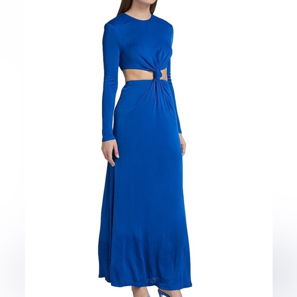 FARM Rio Dresses & Skirts - FARM Rio Royal Blue Long Sleeve Cutout Maxi Dress